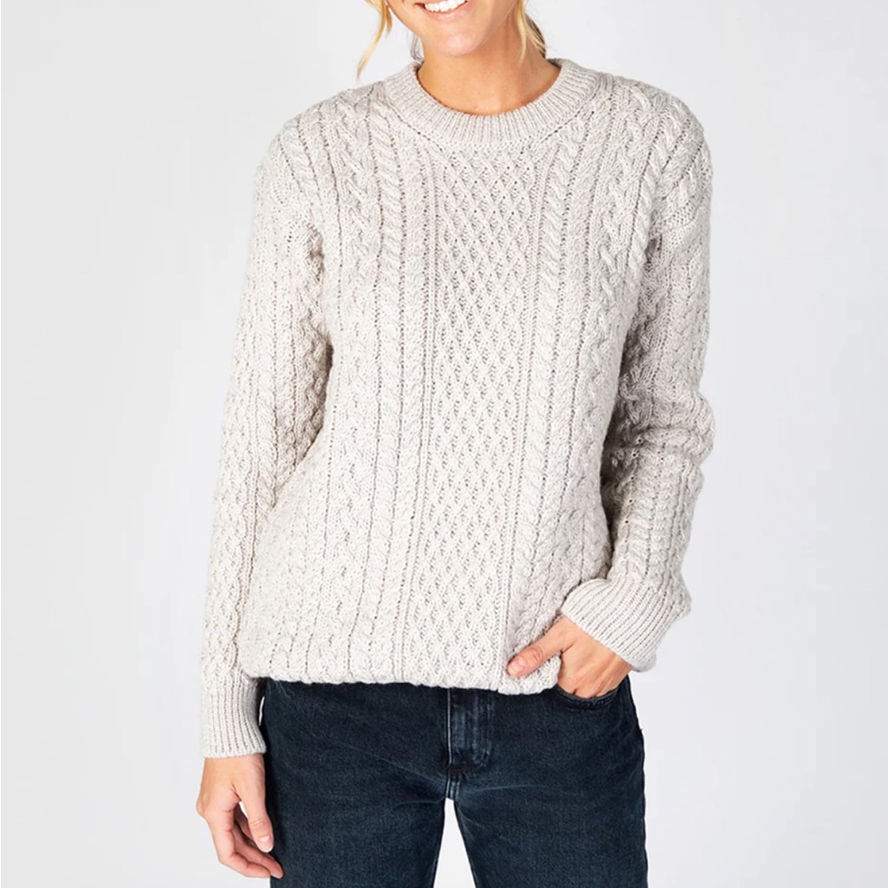 Irelands eye Fisherman Sweater Cashmere Wool Sz L New